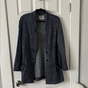 Old Navy Blue and White Textured Blazer